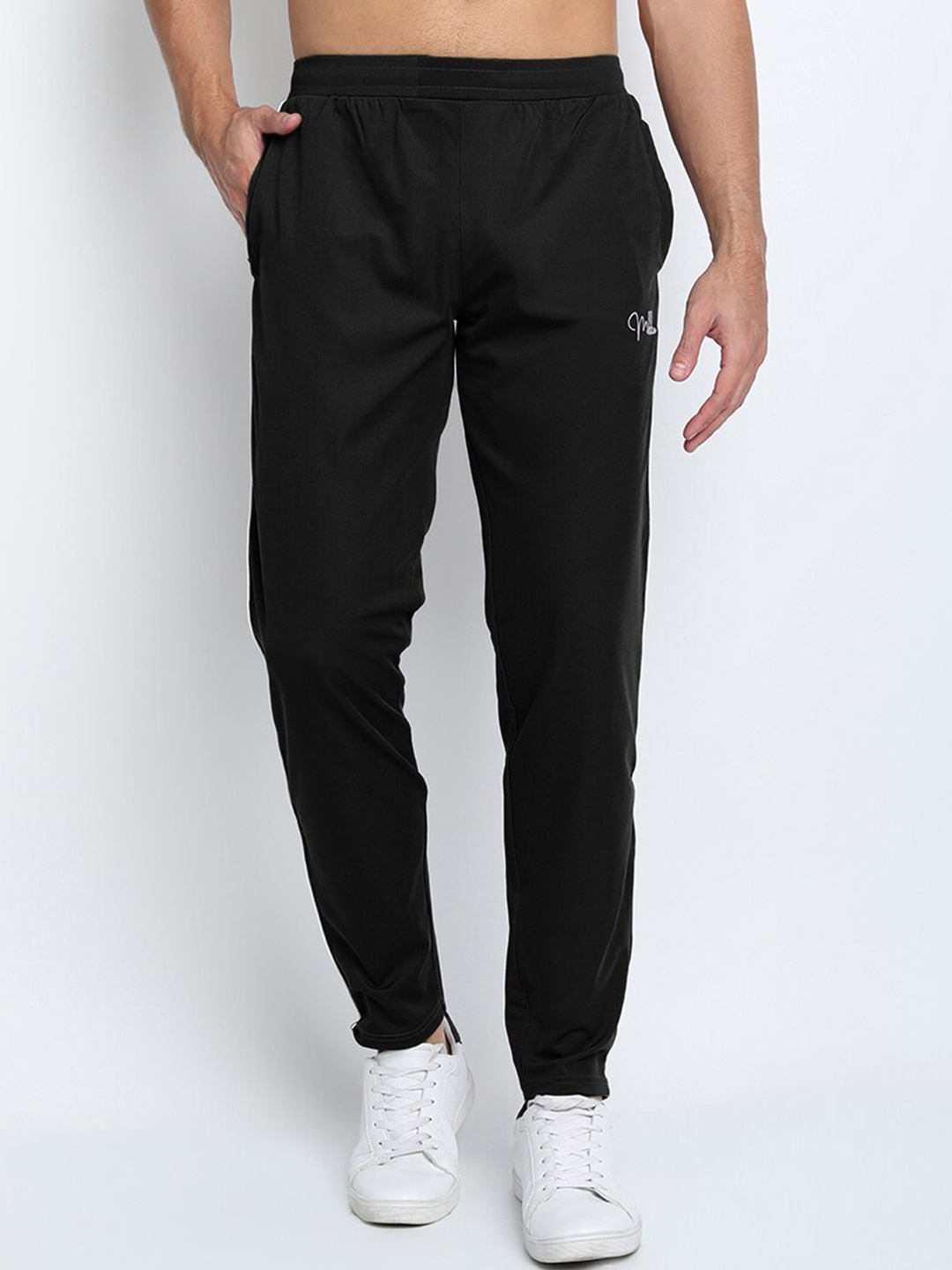 

MKKO Men Black Solid Track Pants