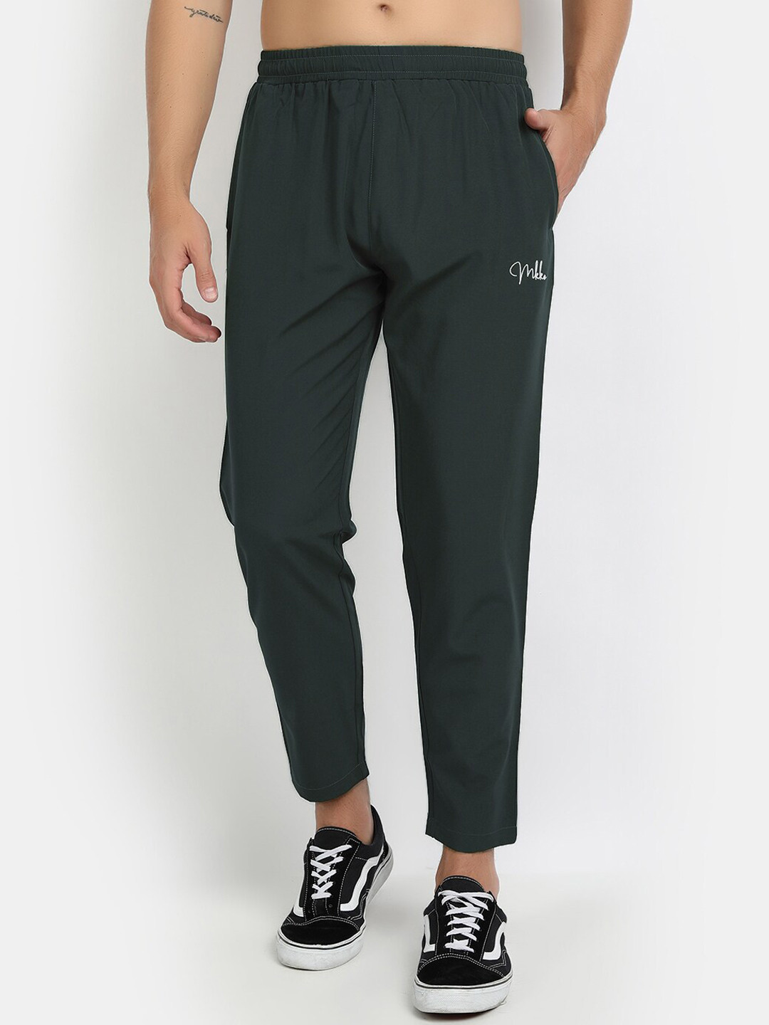 

MKKO Men Green Solid Track Pants