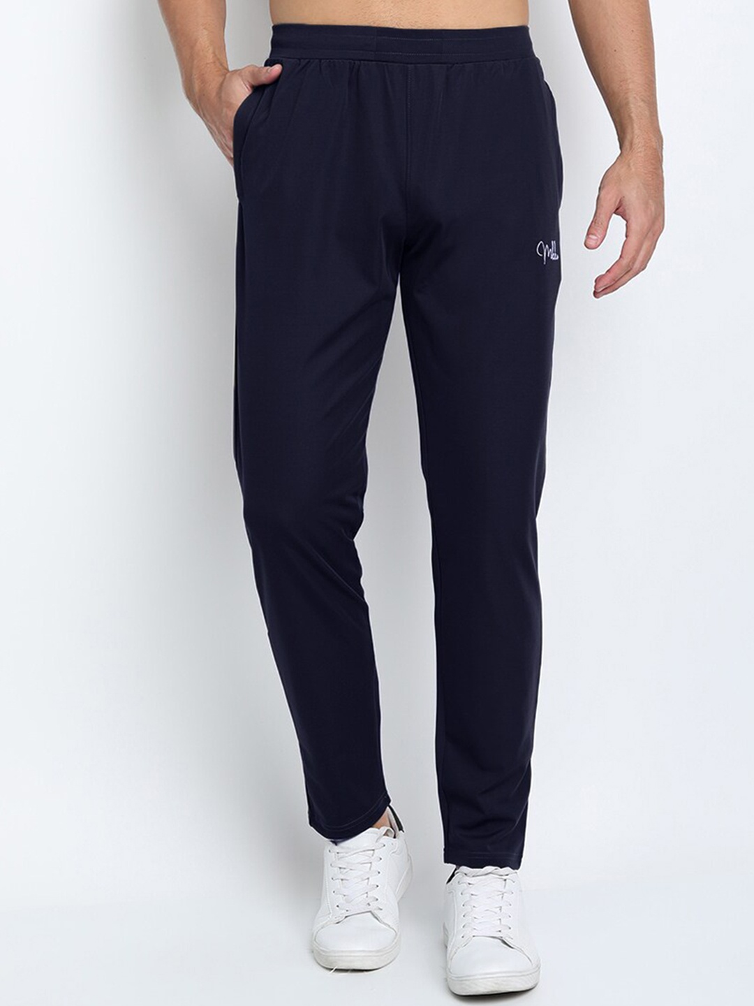 

MKKO Men Navy Blue Solid Track Pants