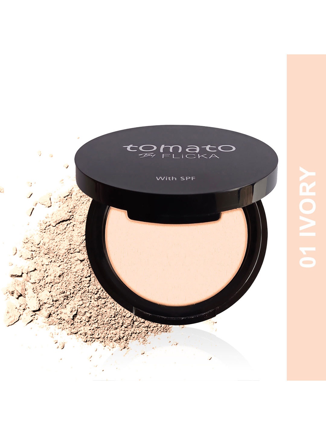 

FLiCKA Tomato Long-Lasting Matte Compact Powder with SPF 9 g- Ivory, Beige