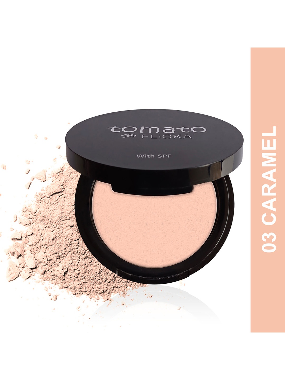 

FLiCKA Tomato Long-Lasting Matte Compact Powder with SPF 9 g- Caramel, Beige