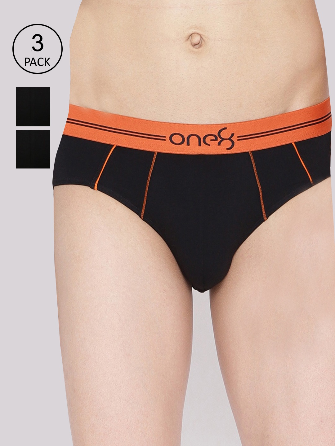 

one8 by Virat Kohli Pack Of 3 Men Cotton Briefs, Black