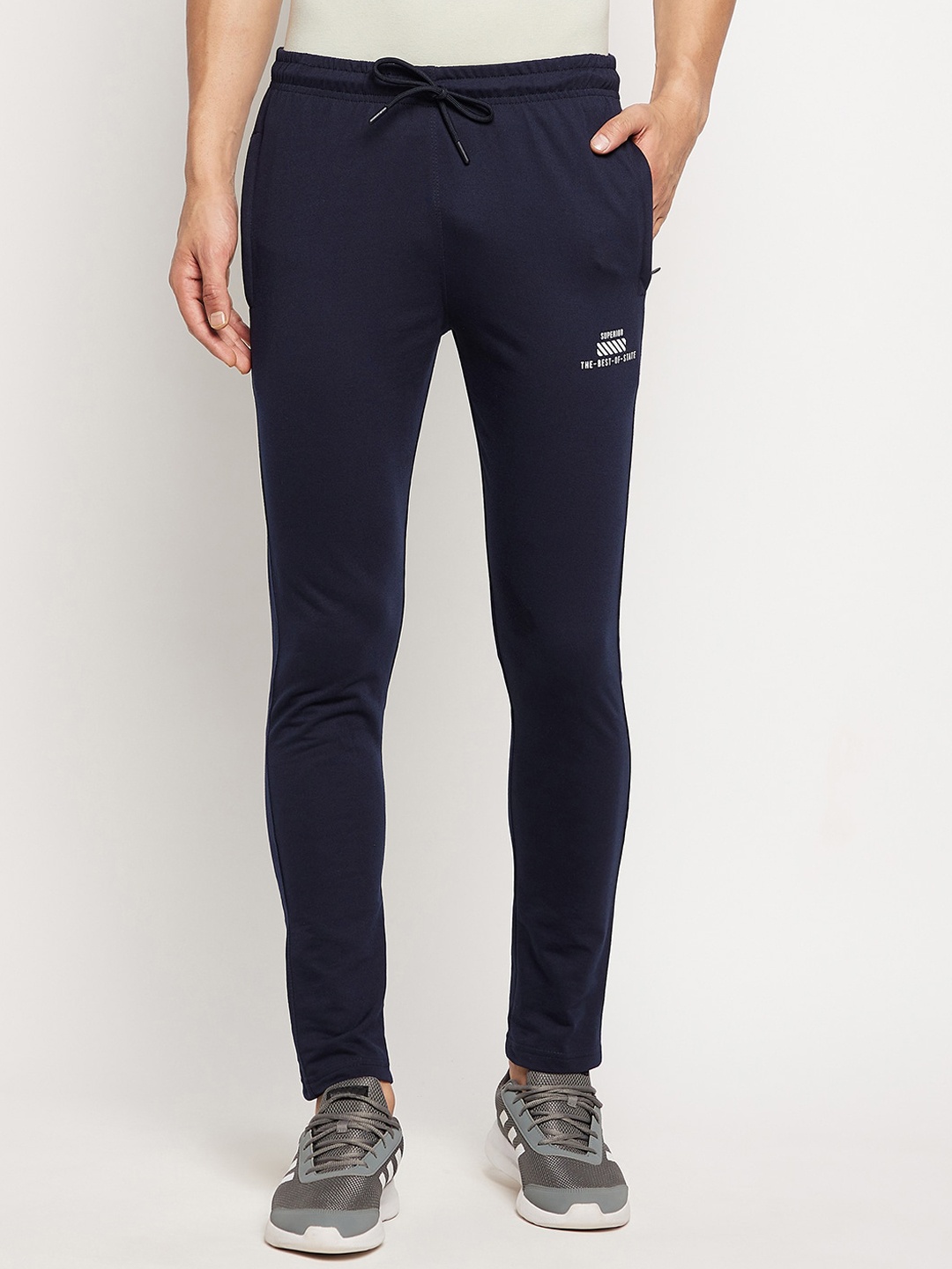 

FirstKrush Navy Blue Solid Cotton Track Pants