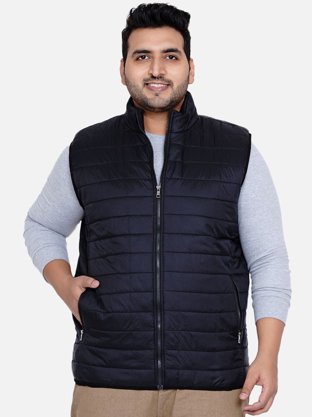 

John Pride Men Plus Size Black Lightweight Puffer Jacket