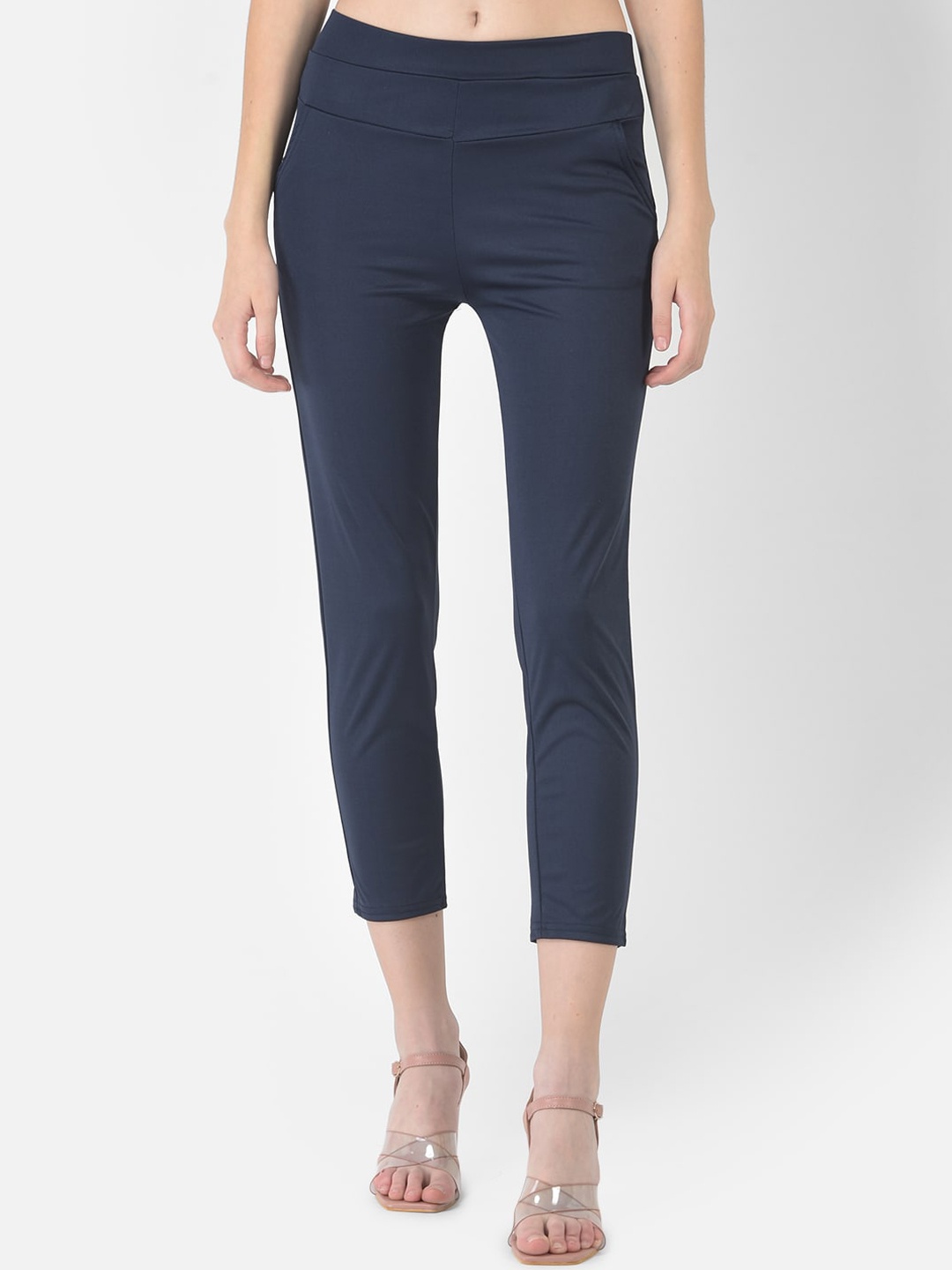 

FNOCKS Girls Navy Blue Cotton Formal Jeggings