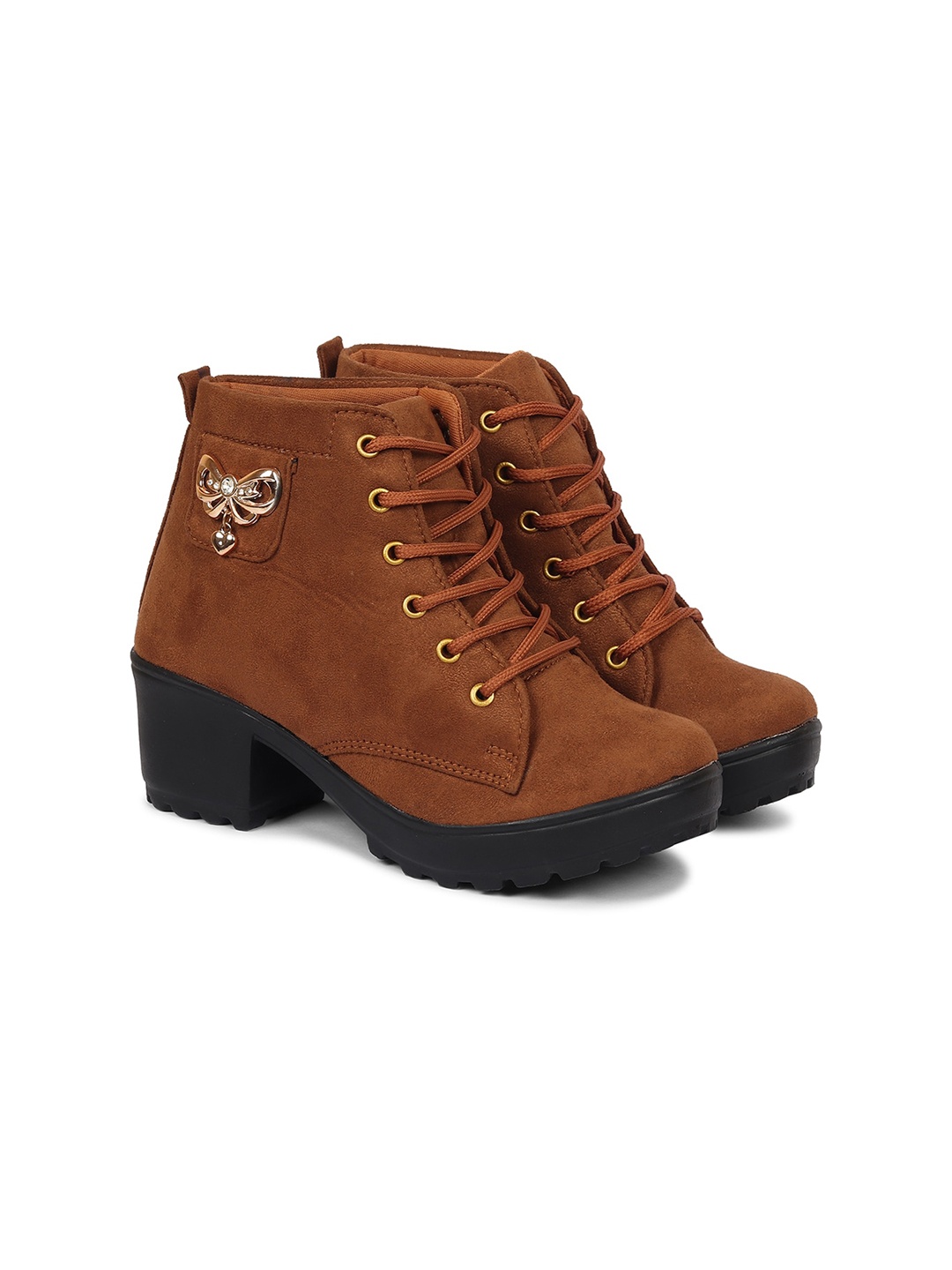 

Krafter Women Brown Suede Leather Boots