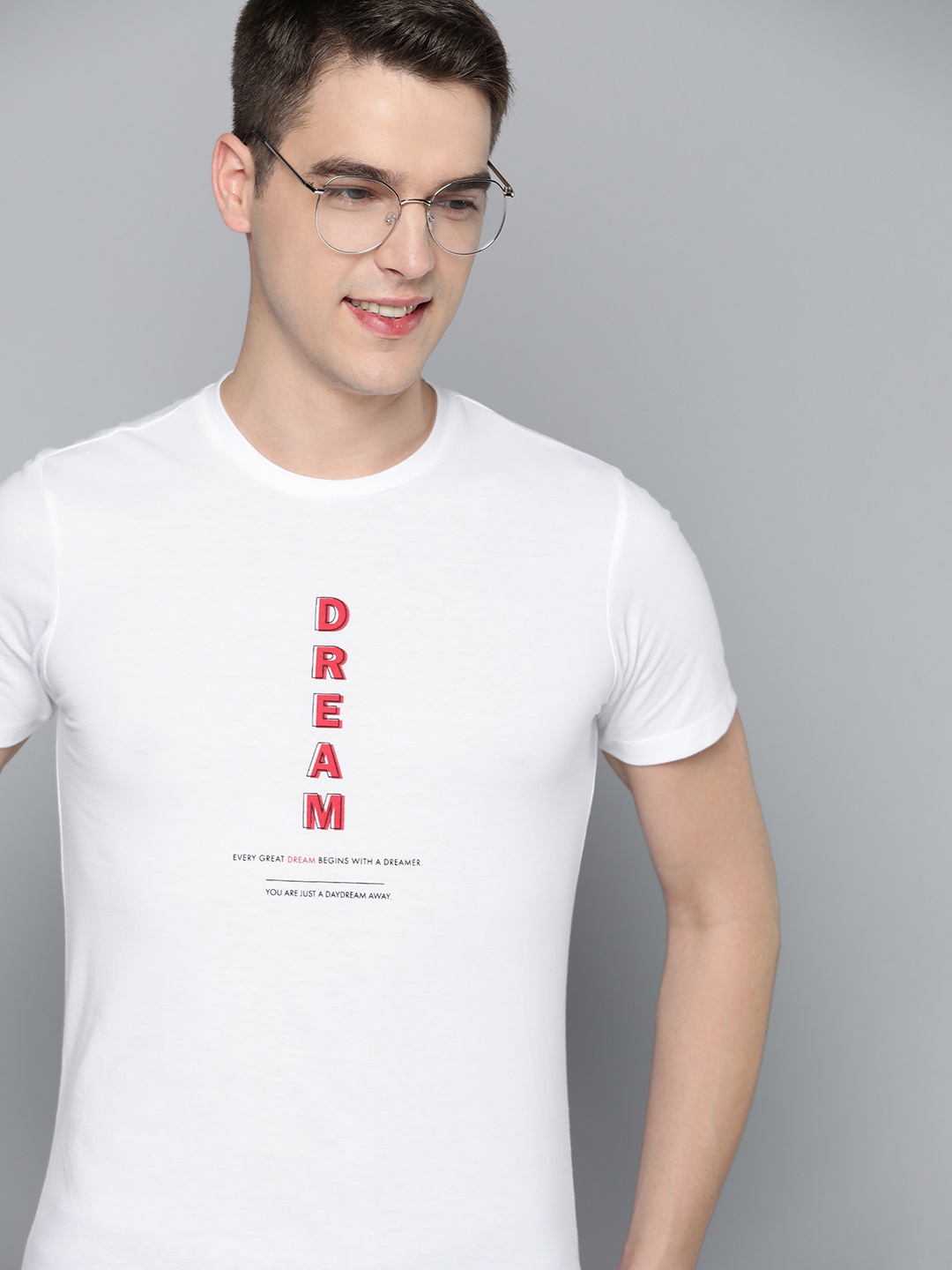

Mast & Harbour Men White & Red Typography Printed T-shirt
