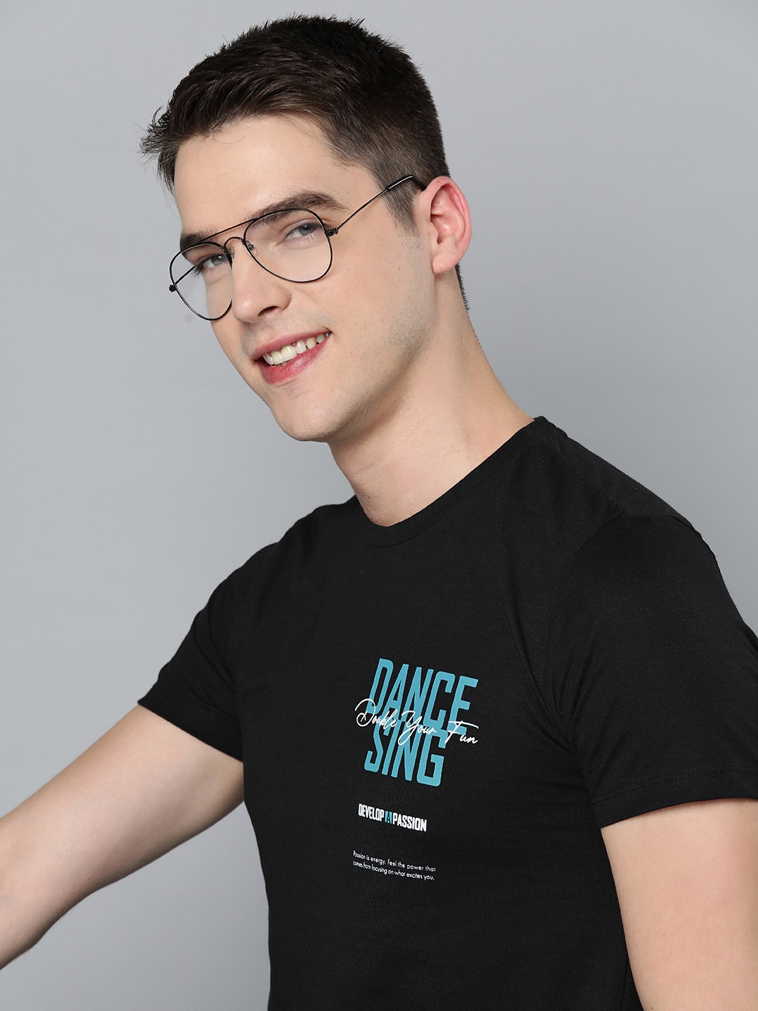 

Mast & Harbour Men Black Typography Printed T-shirt