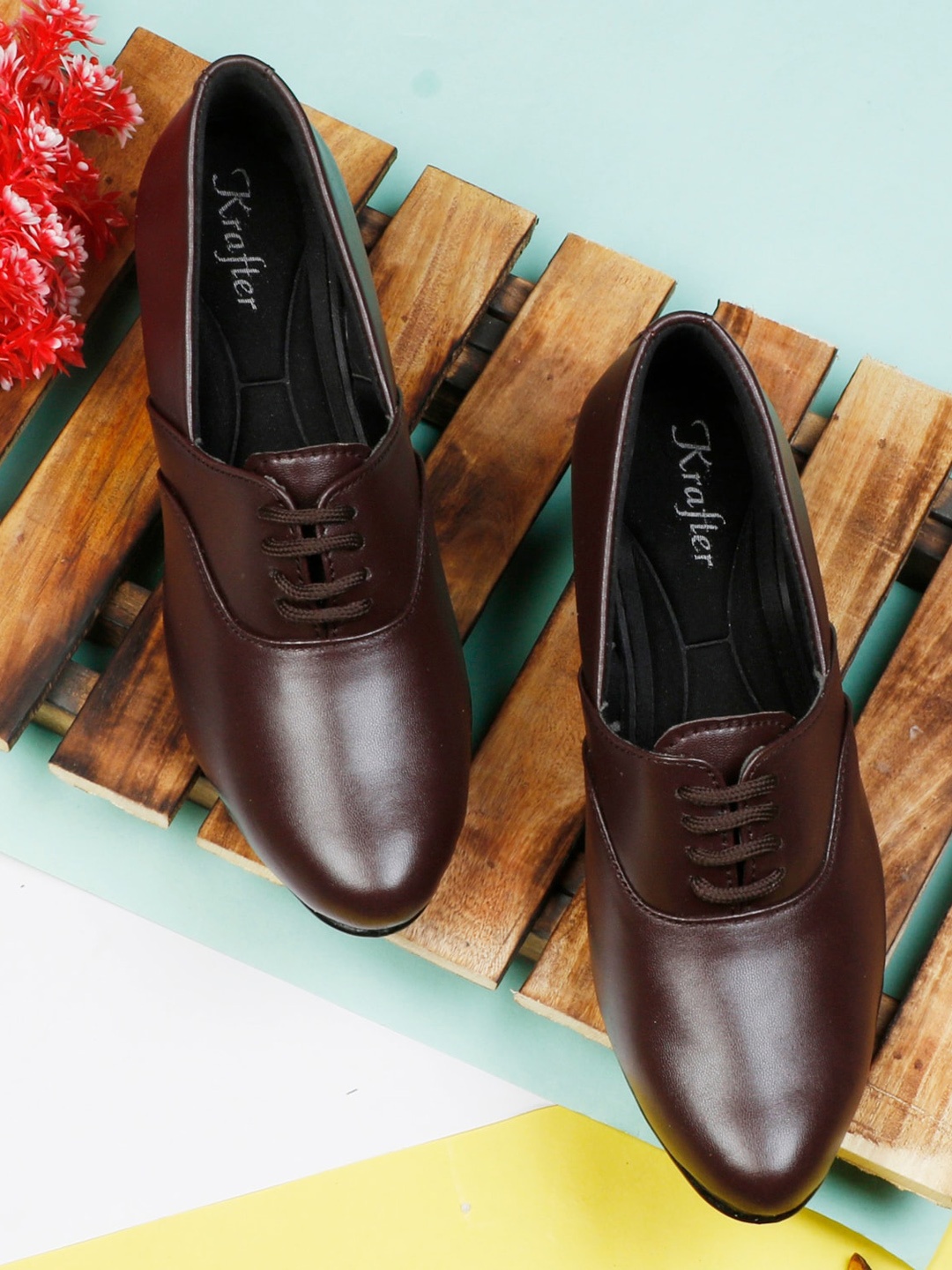 

Krafter Women Brown Solid Formal Shoes