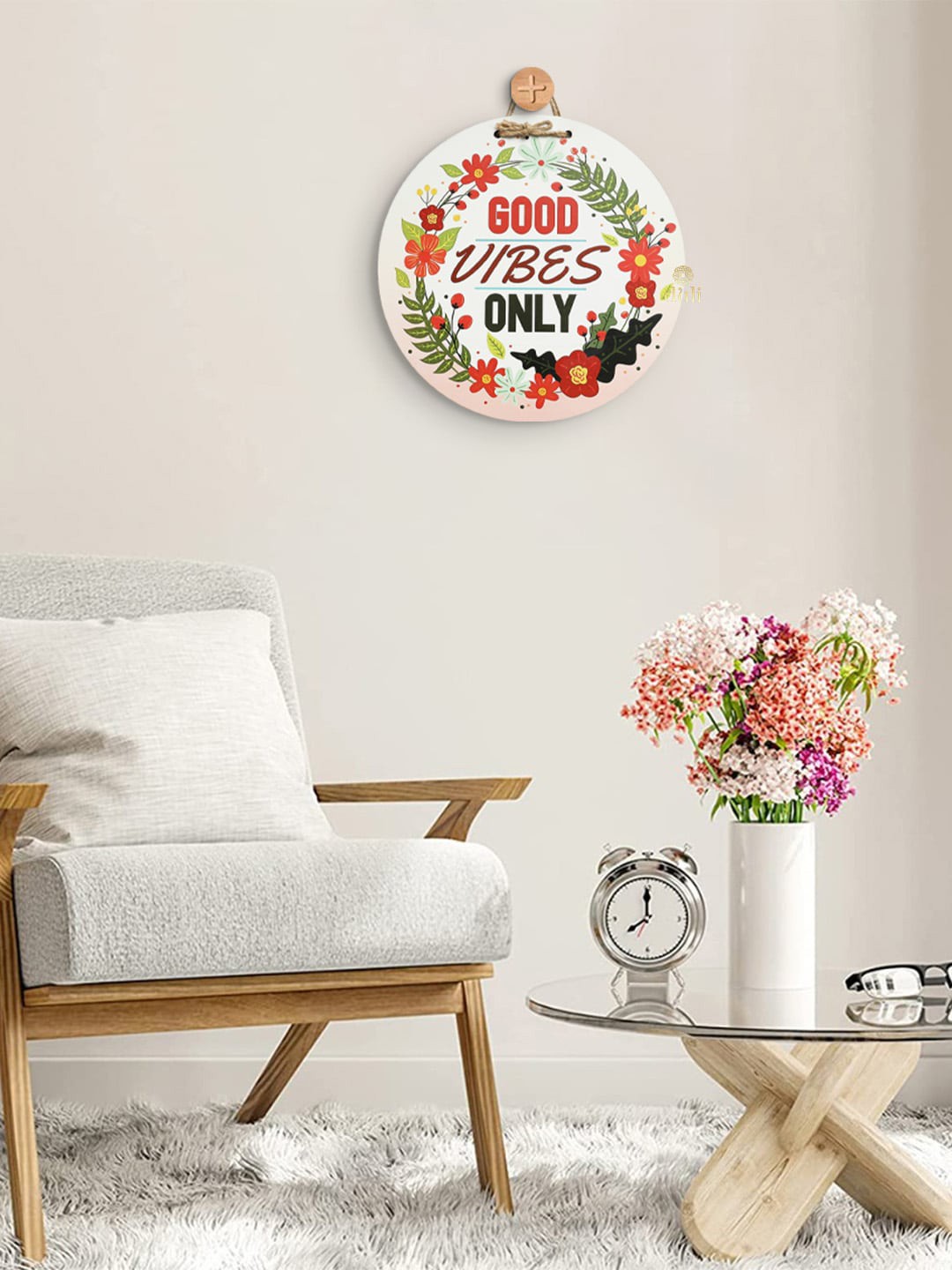 

DULI White & Red Printed Wall Decor