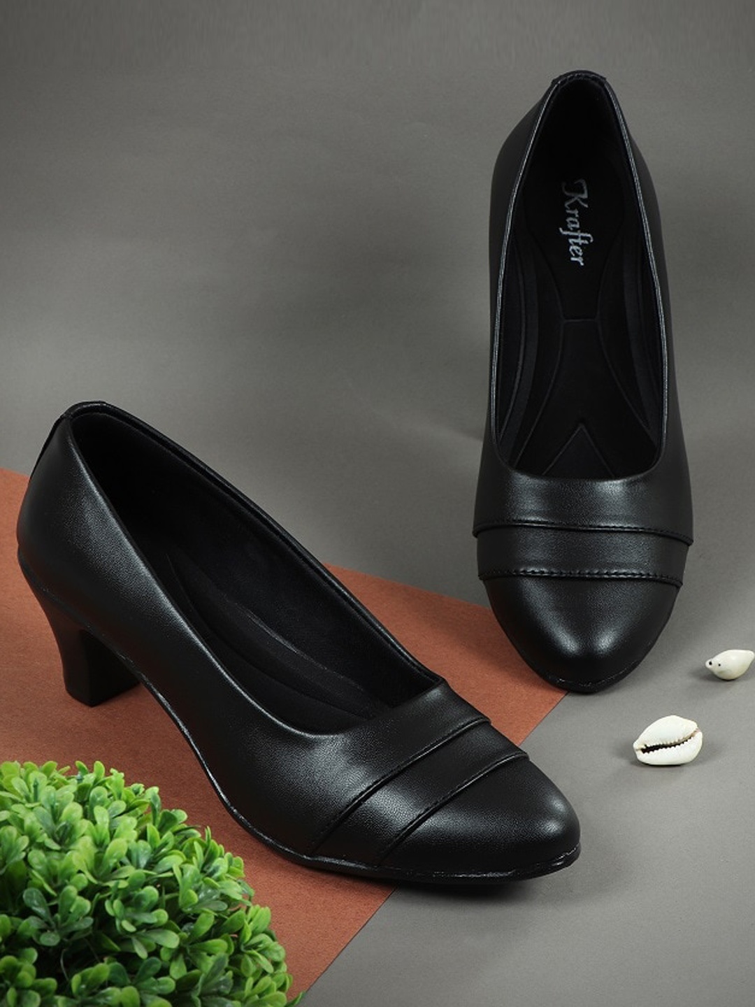 

Krafter Women Black Solid Formal Shoes