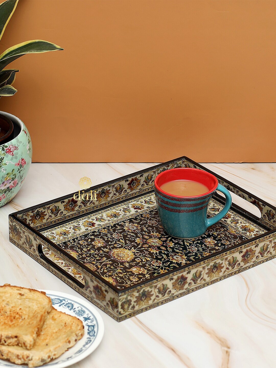 

DULI Beige & Brown Printed Trays