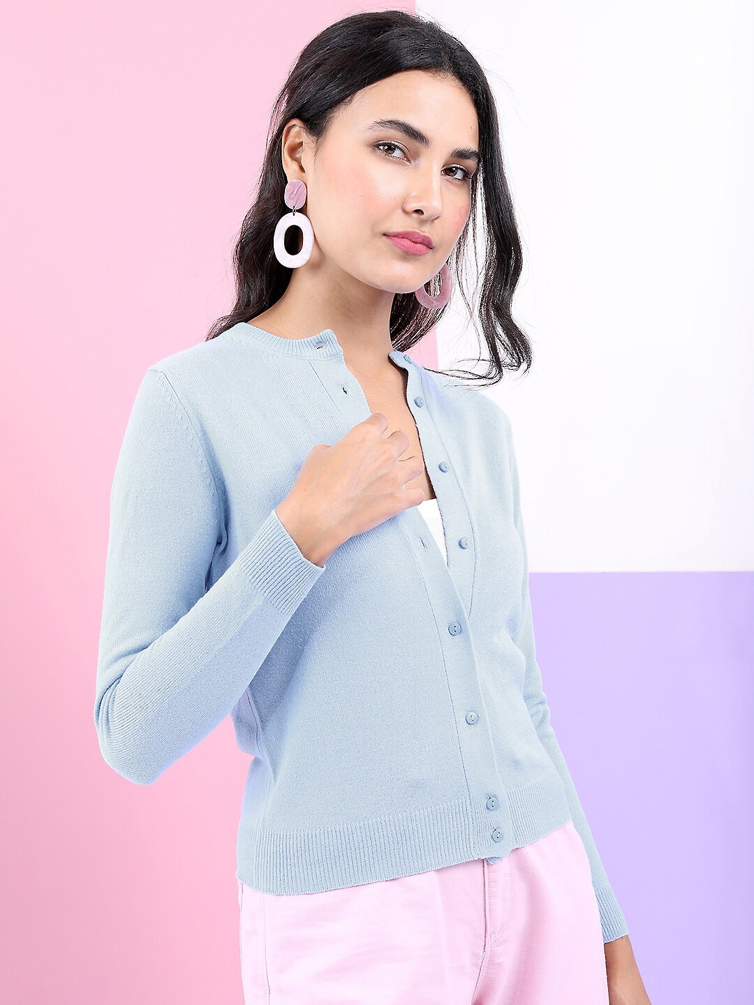 

Tokyo Talkies Women Blue Cardigan