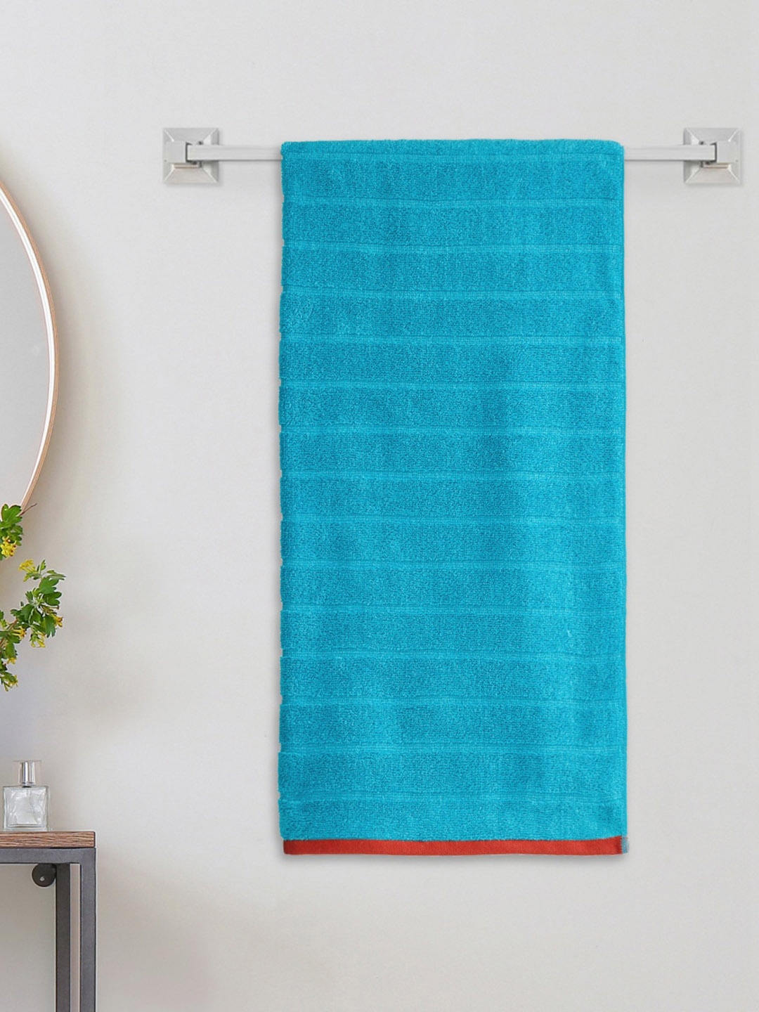 

Home Centre Blue Textured GSM 150 Cotton Bath Towel, Teal