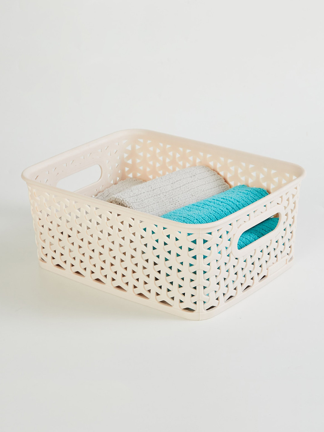 

Home Centre White Wilton Royal Textured Storage Basket