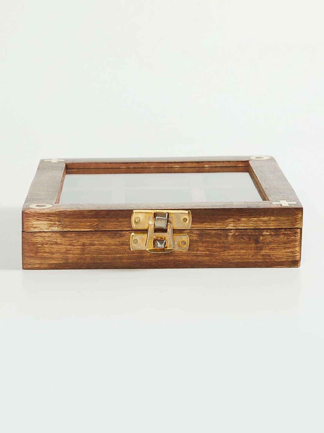 

Home Centre Brown & Gold-Toned Wood Tic-Tac with Box