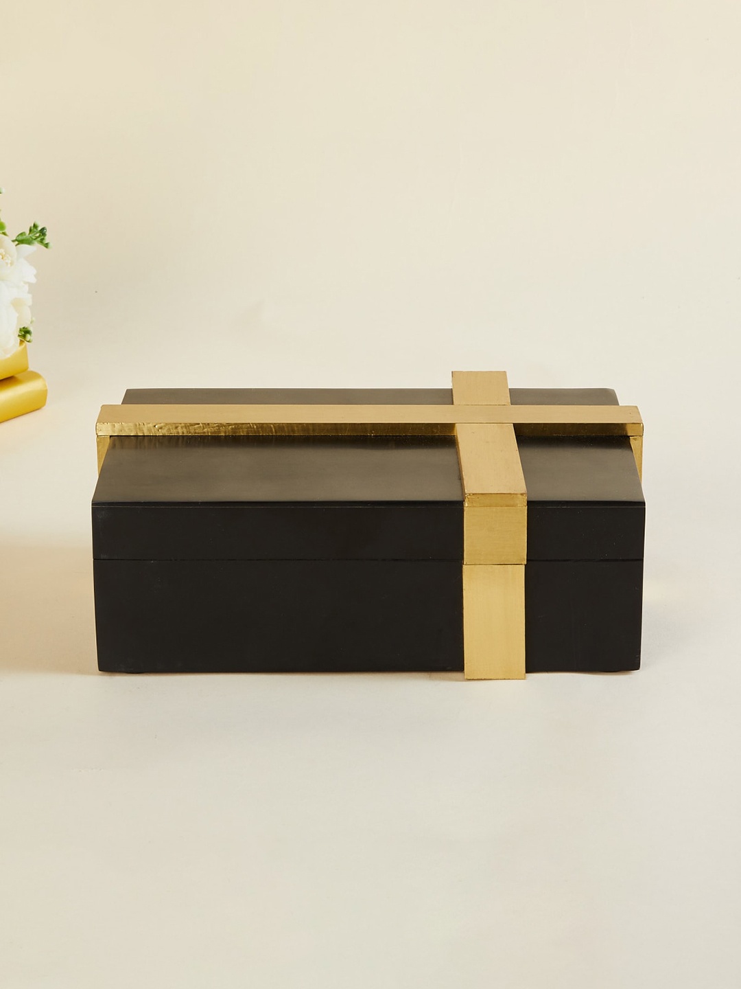 

Home Centre Black Textured Polyresin Rectangular Decorative Box