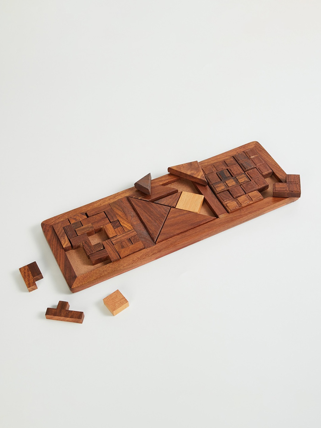 

Home Centre Brown Textured Wooden Puzzle Toy