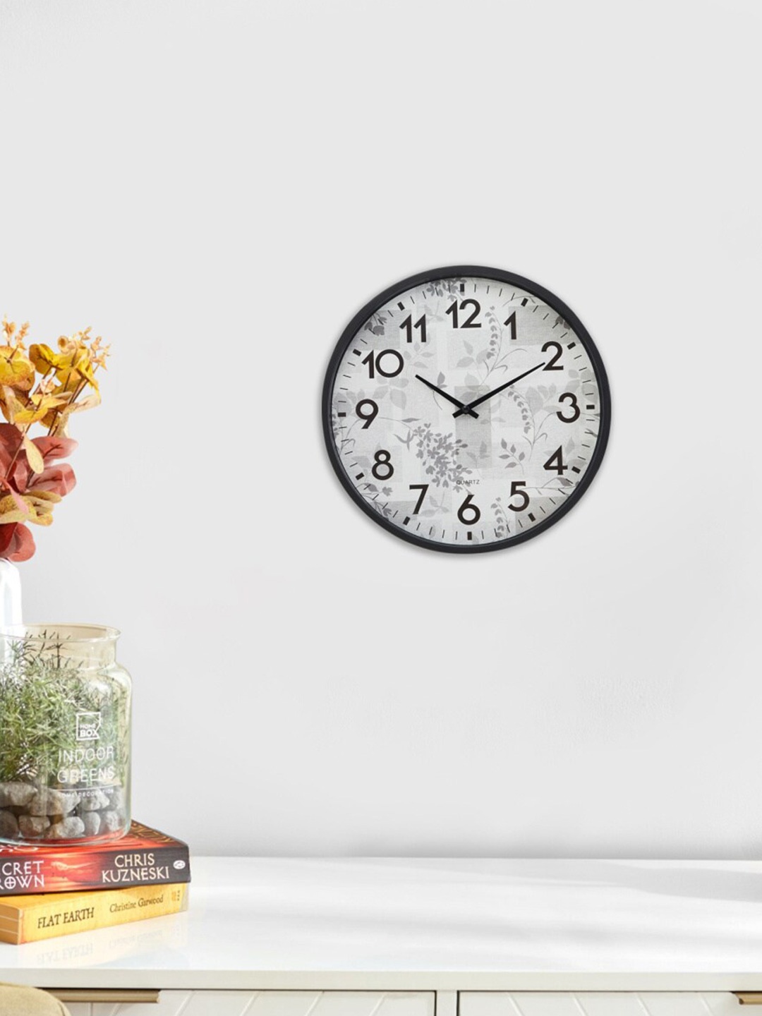 

Home Centre White & Black Printed Contemporary Wall Clock