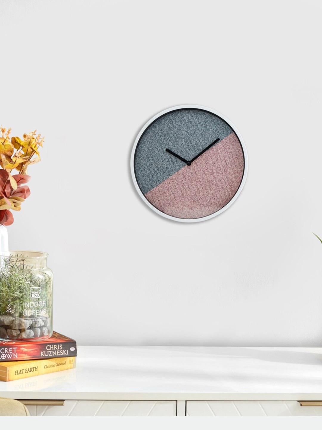 

Home Centre Blue & Pink Colourblocked Contemporary Wall Clock