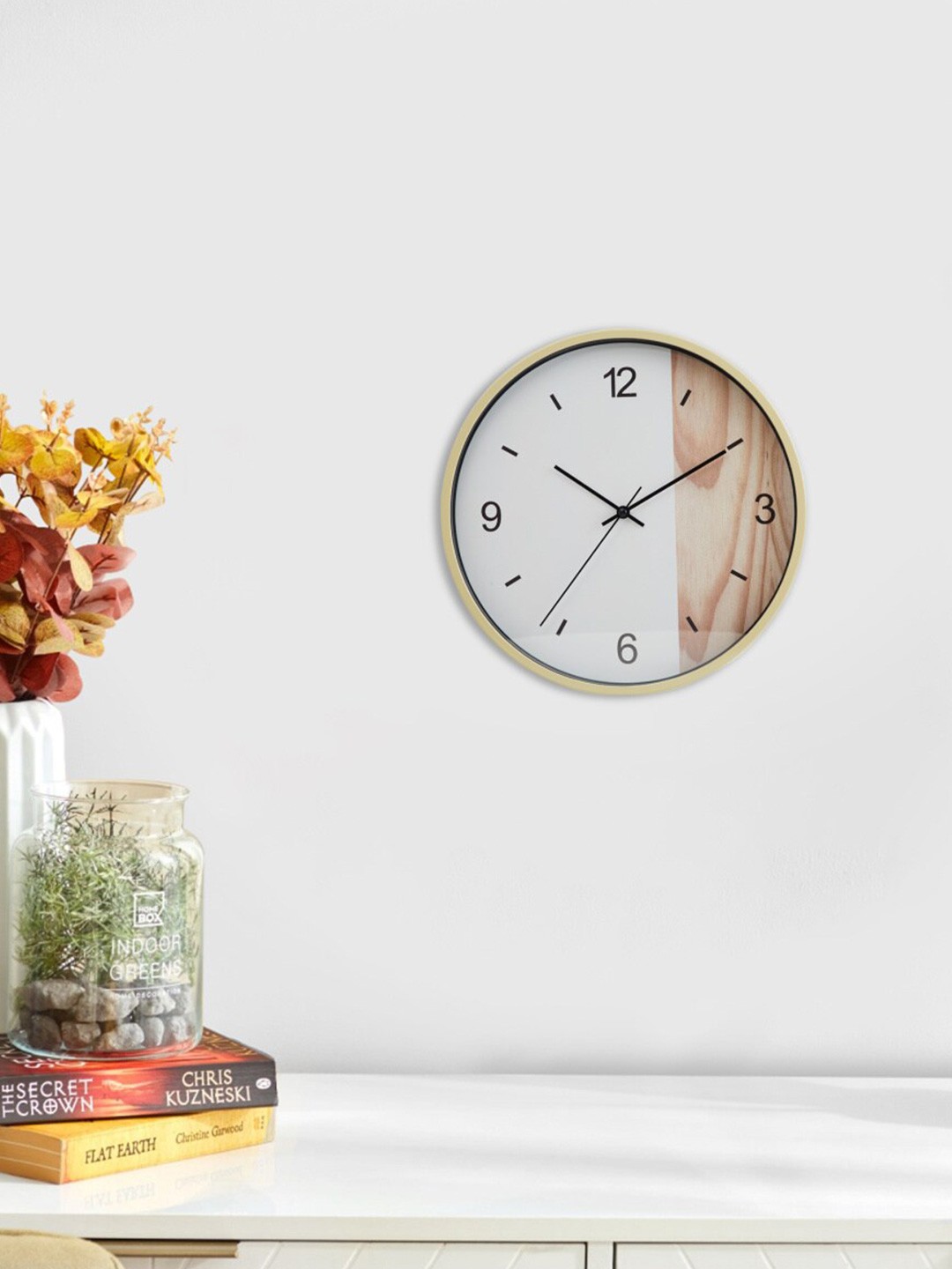 

Home Centre White & Beige Contemporary Wall Clock