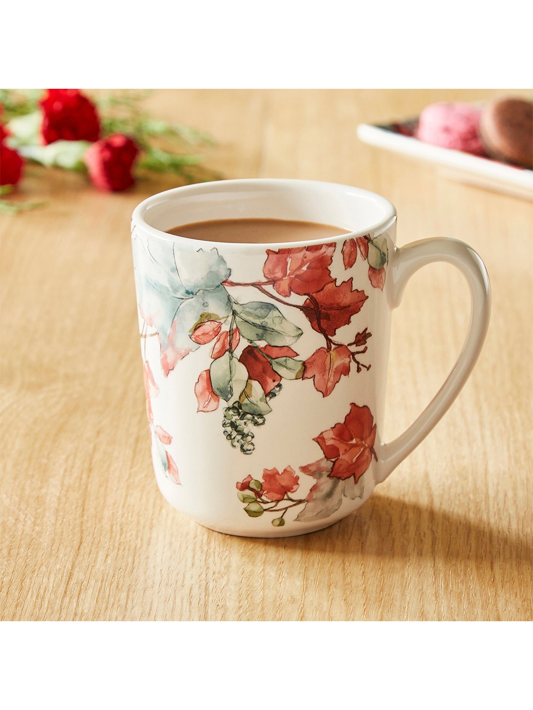

Home Centre White & Red Red Red Printed Ceramic Glossy Mugs Set of Cups and Mugs