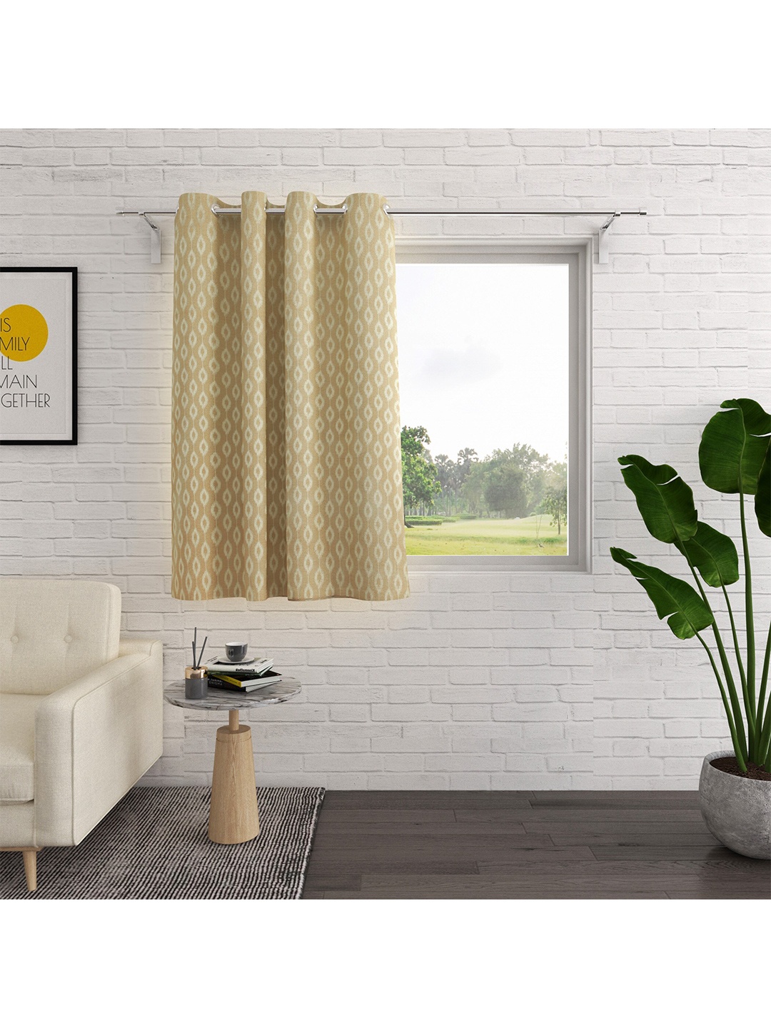 

Home Centre Beige & White Geometric Window Curtain