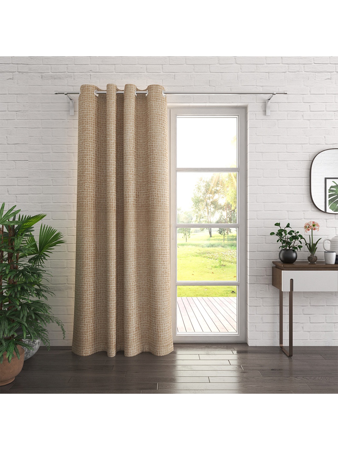 

Home Centre Beige & White Geometric Door Curtain