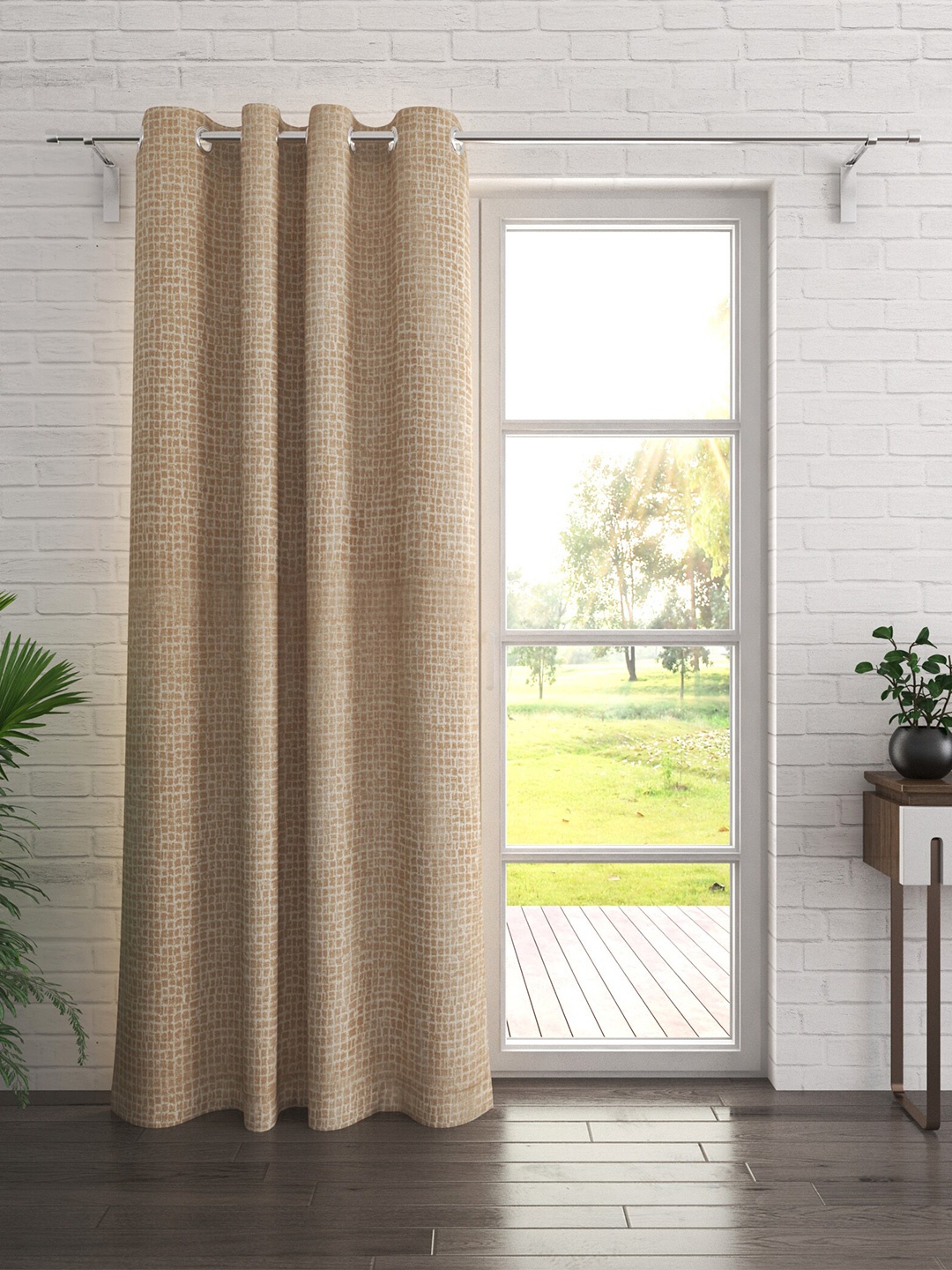 

Home Centre Beige & White Geometric Door Curtain