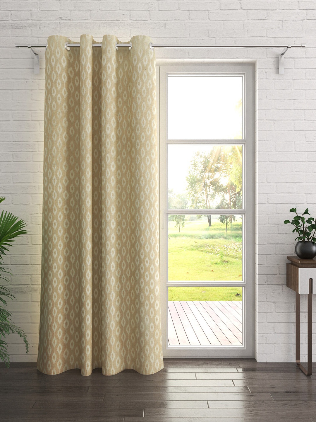

Home Centre Beige & White Geometric Door Curtain