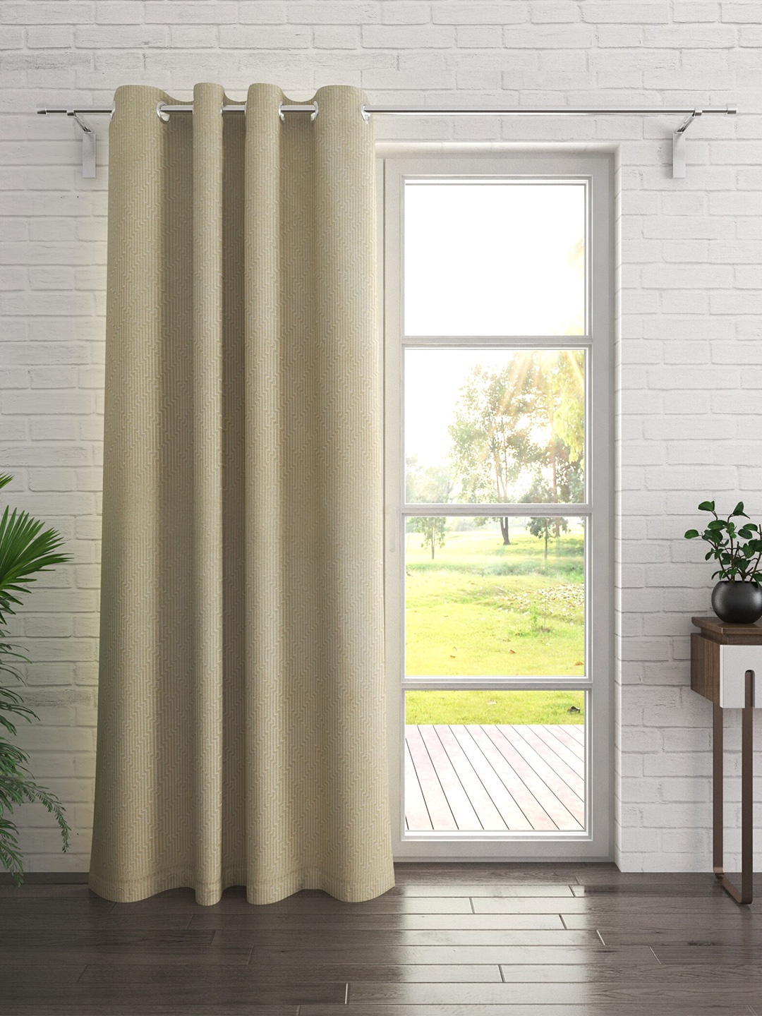 

Home Centre Beige & White Geometric Door Curtain