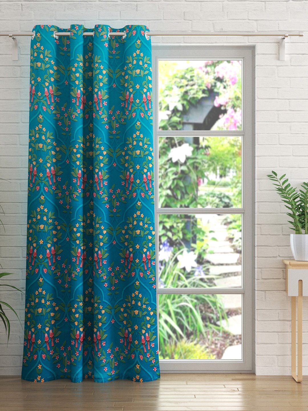 

Home Centre Teal & Pink Floral Door Curtain