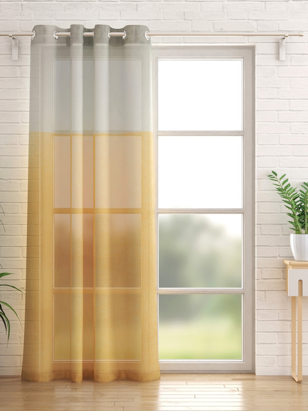 

Home Centre Yellow & Grey Colourblocked Door Curtain