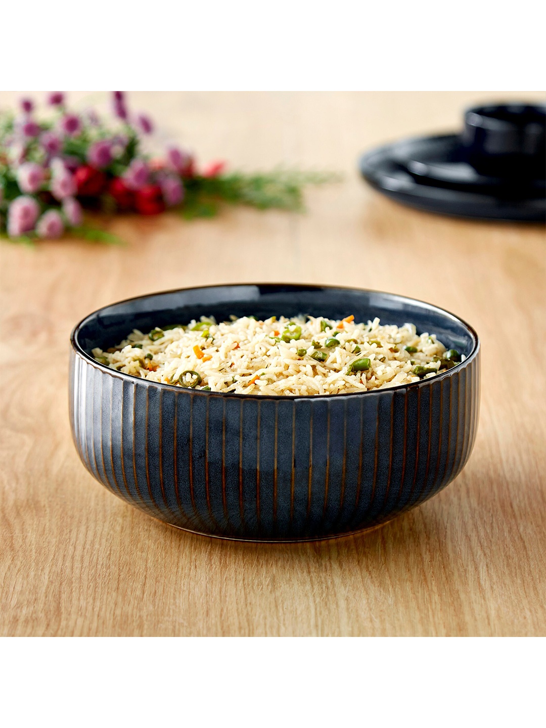 

Home Centre Blue & 1 Pieces Stoneware Glossy Bowls