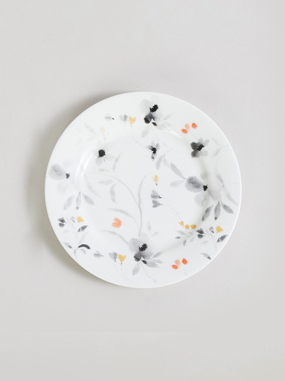 

Home Centre White & Grey 1 Pieces Printed Bone China Glossy Plates