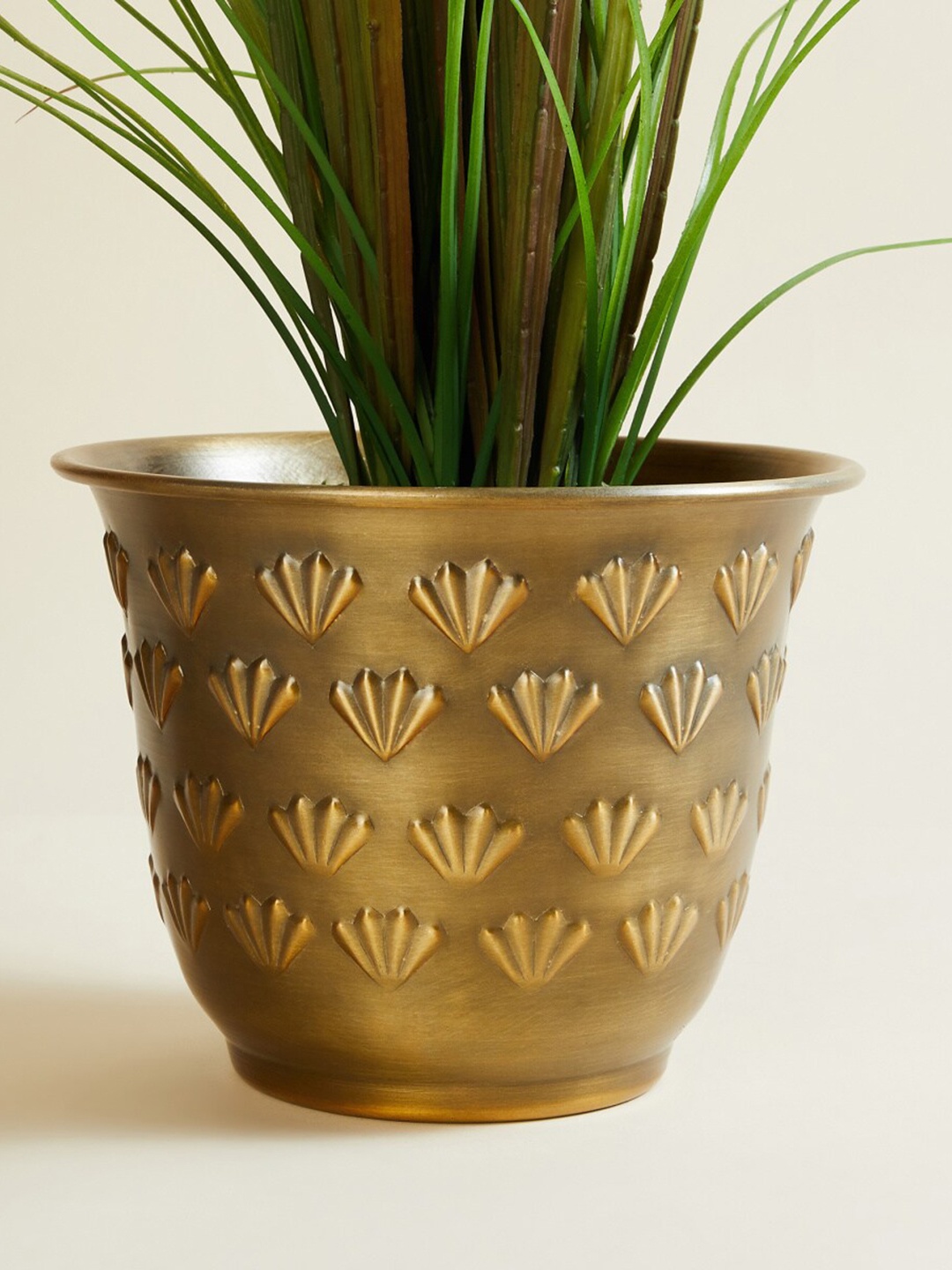 

Home Centre Textured Metal Planter, Gold
