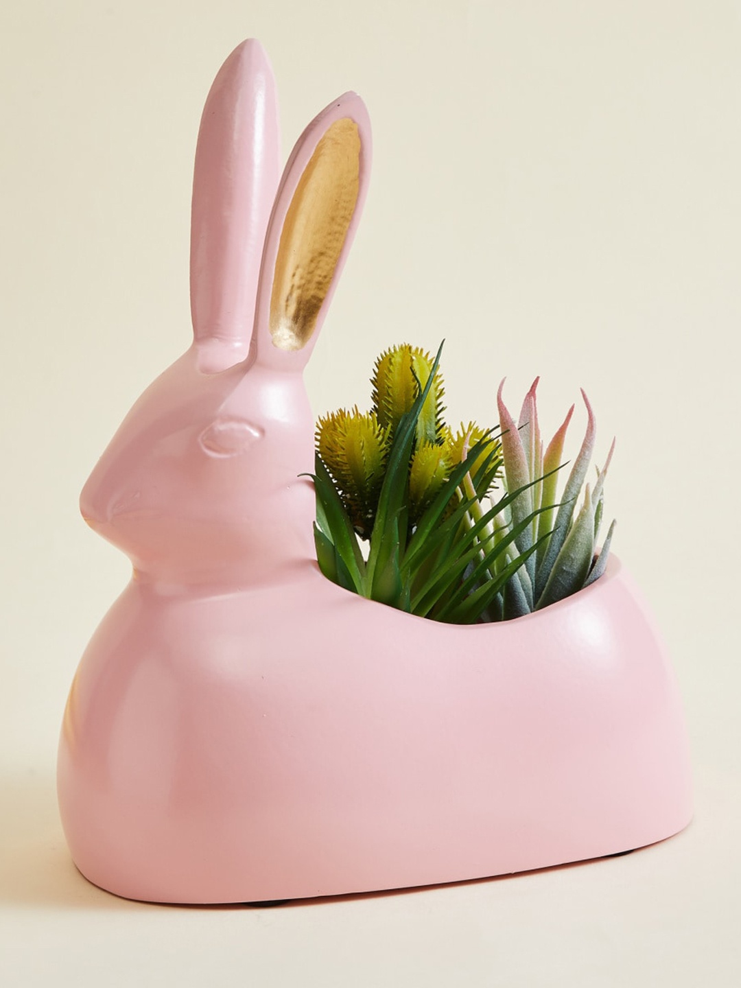 

Home Centre Pink Solid Metal Floor Bunny Planter