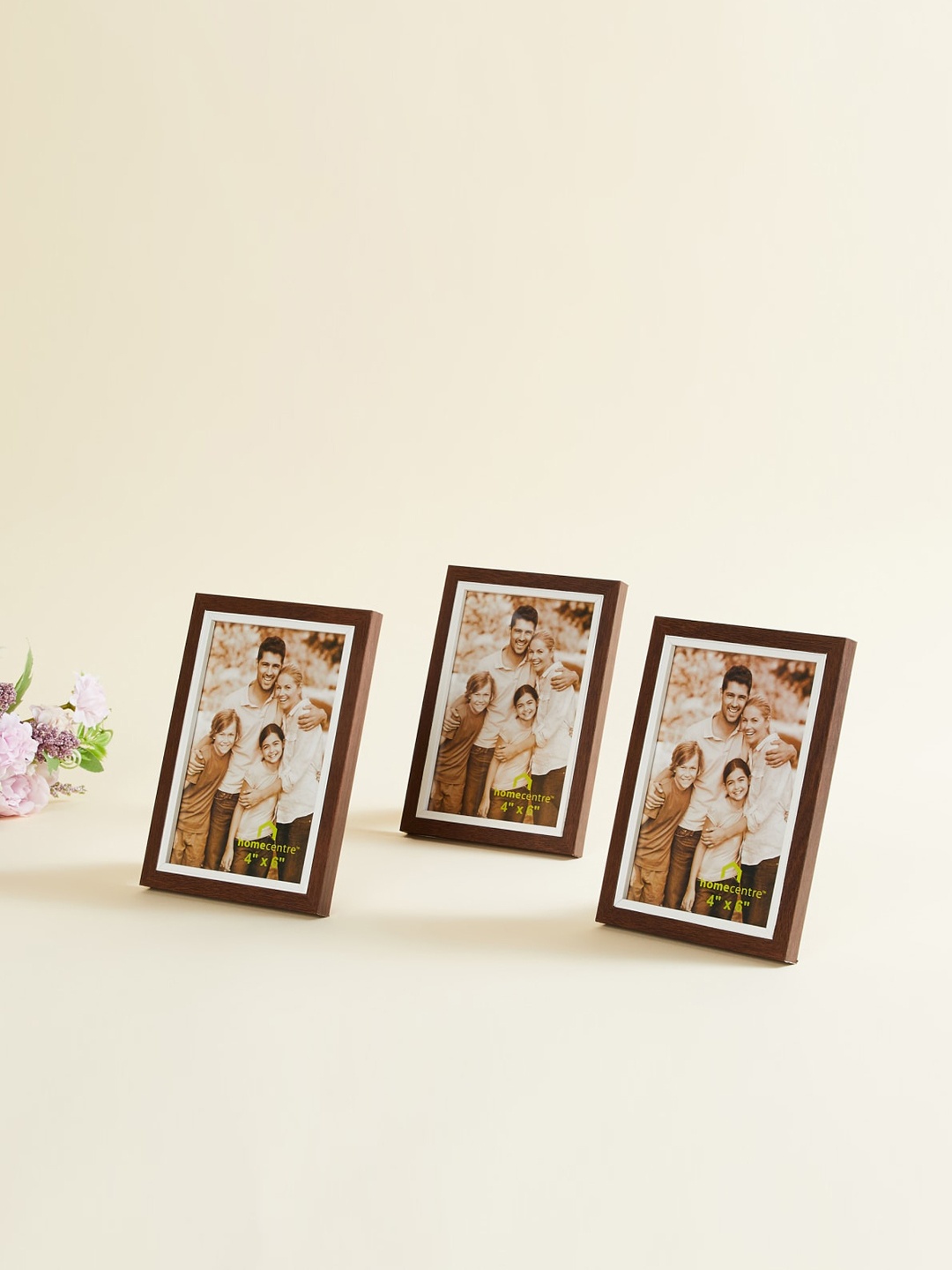 

Home Centre Set Of 3 Brown Solid Photo Frames