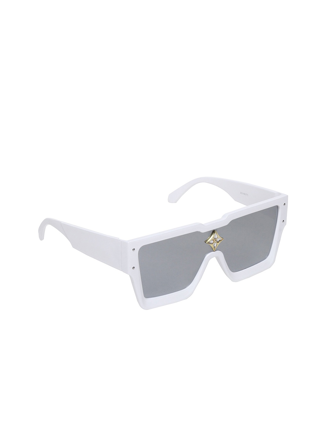 

ALIGATORR Unisex Grey Lens & White Oversized Sunglasses with UV Protected Lens, Silver