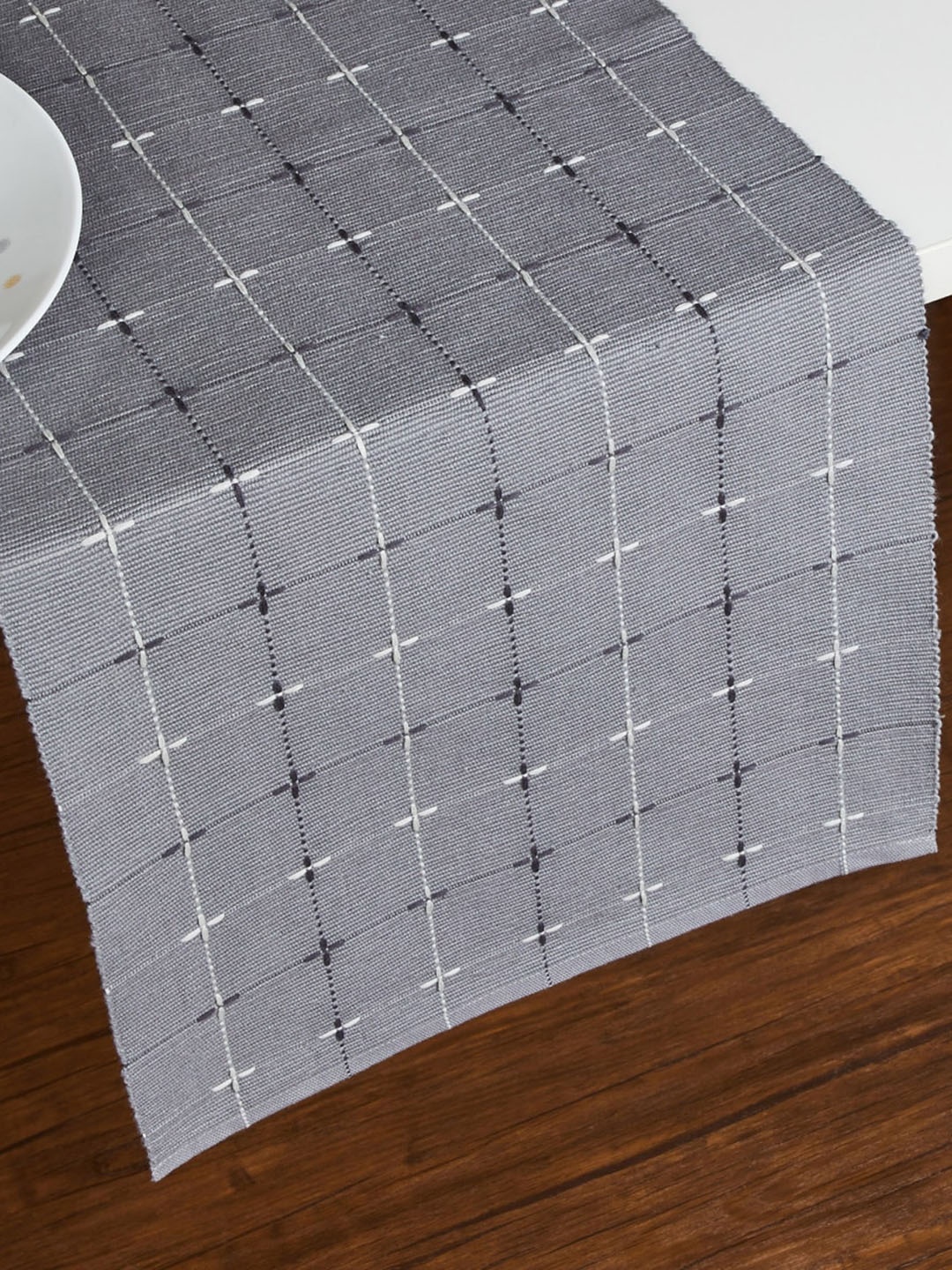 

Home Centre Grey & White Checked Pure Cotton Runners
