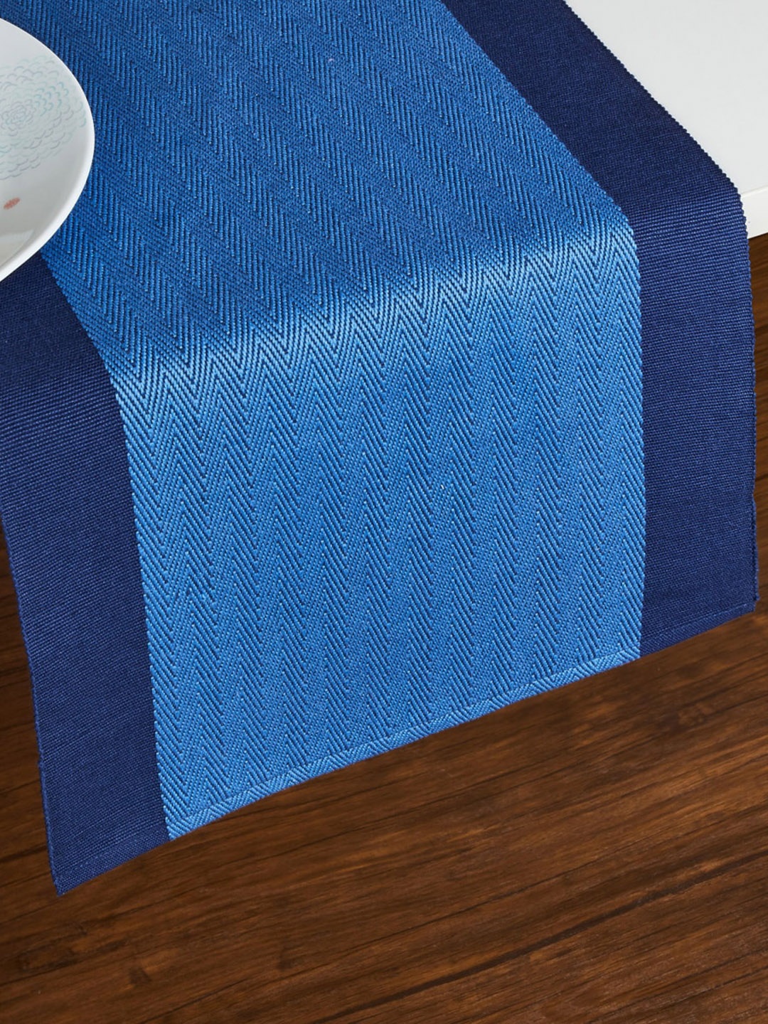 

Home Centre Blue Pure Cotton Solid Cotton Table Runner