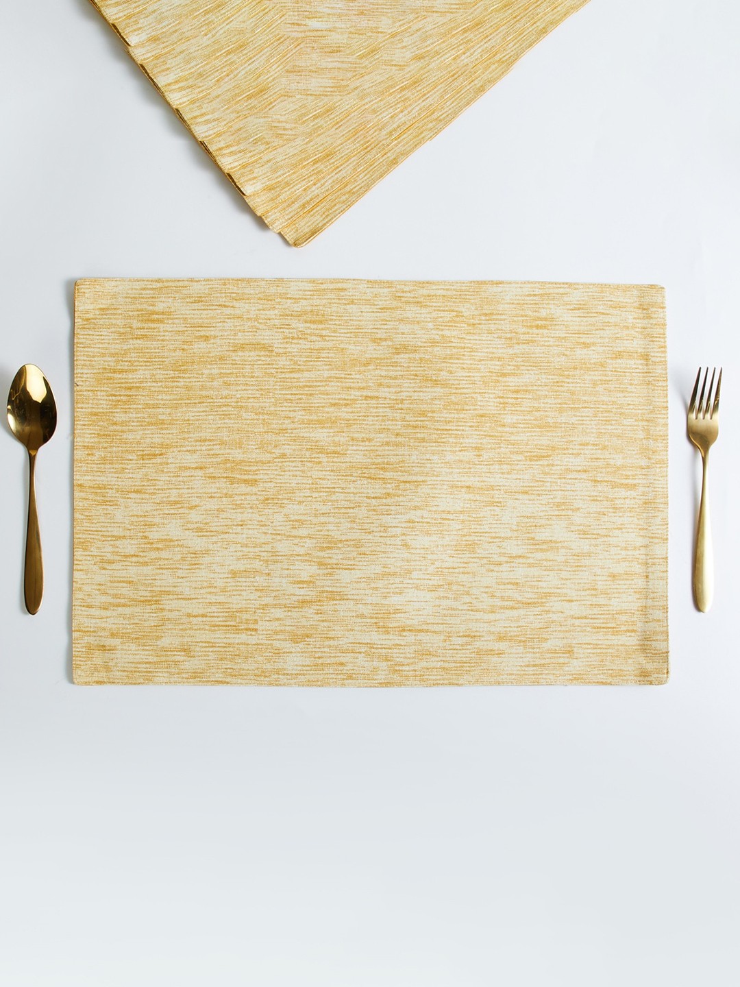 

Home Centre Set of 6 Yellow Self Design Pure Cotton Table Placements