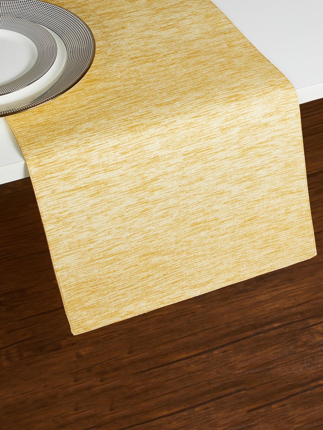 

Home Centre Yellow Printed Pure Cotton Table Runner