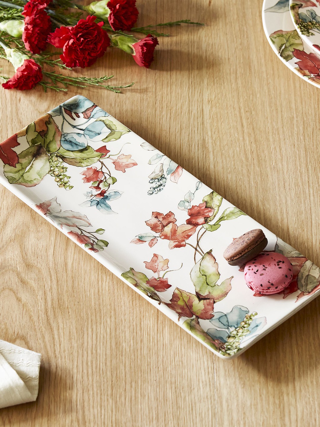 

Home Centre Red & White Printed Ceramic Platter