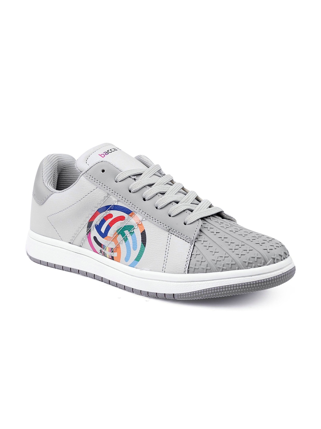 

bacca bucci Men Grey Woven Design Sneakers