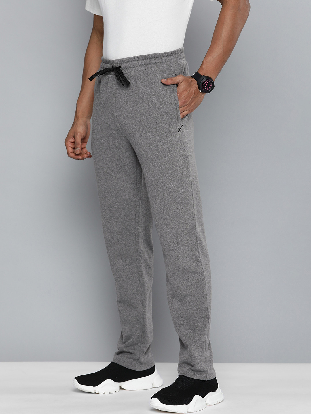 

HRX By Hrithik Roshan Men Grey Solid Track Pants