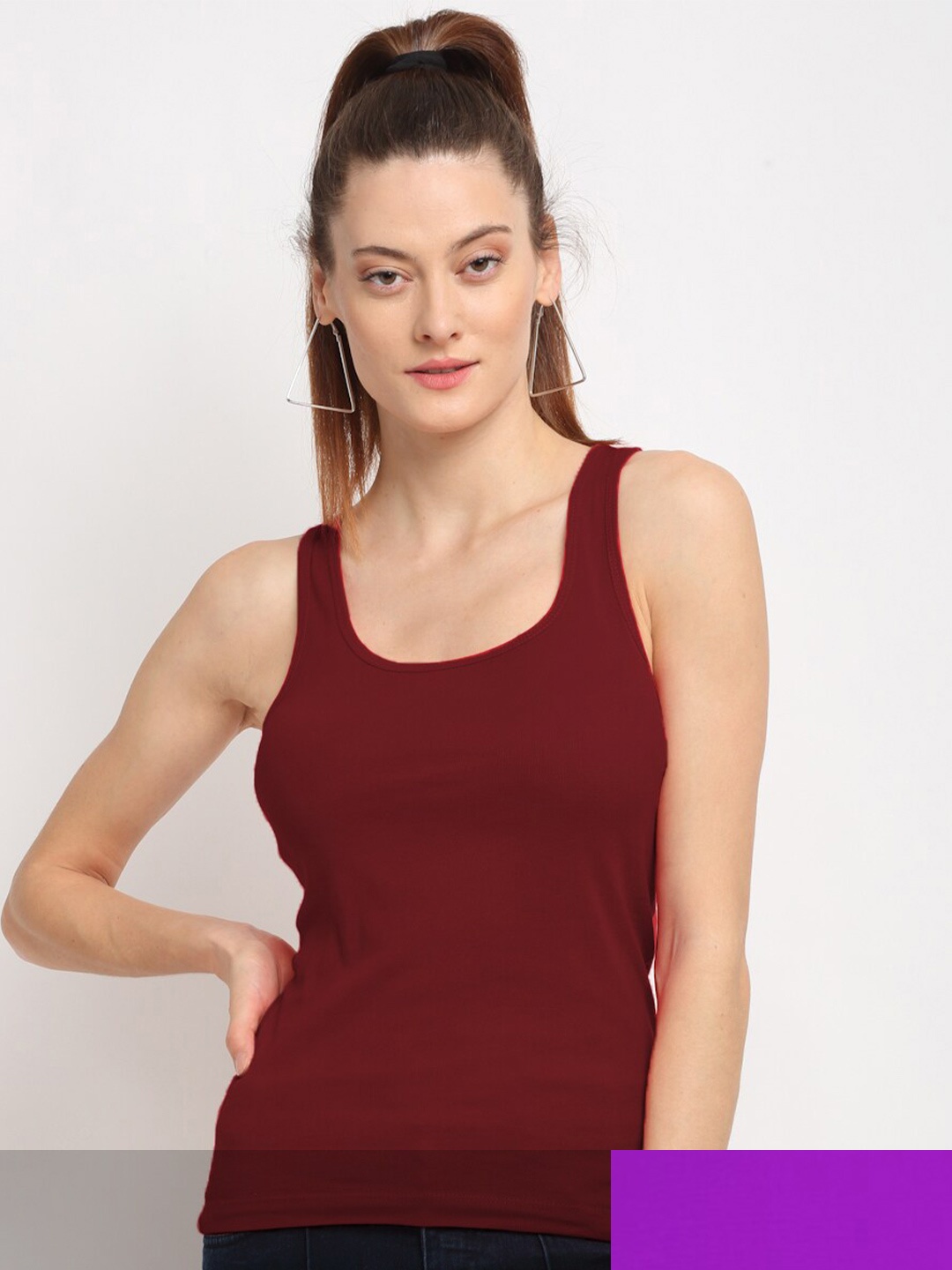 

Friskers Women Maroon & Purple Pack Of 2 Tank Top