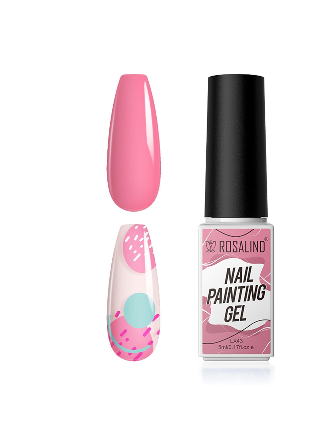 

ROSALIND Long Lasting UV Lamp Nail Painting Gel 5 ml - LX43, Pink