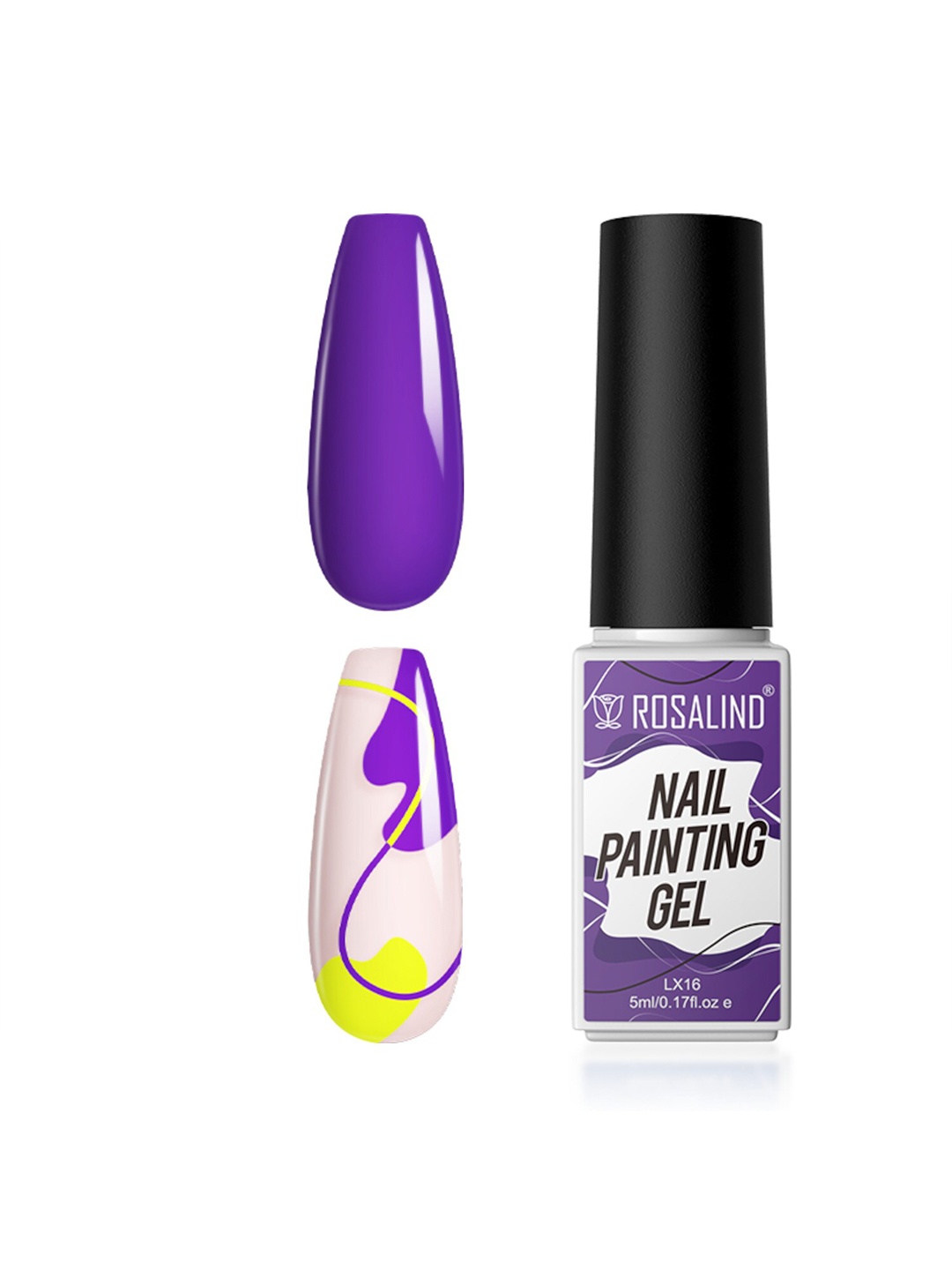 

ROSALIND Long Lasting Nail Painting Gel 5 ml- Shade-LX16, Purple