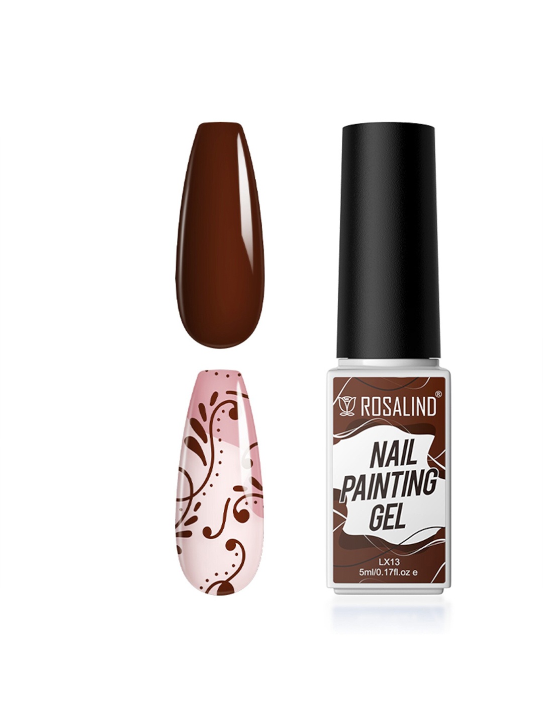 

ROSALIND Long Lasting Nail Painting Gel 5 ml- Shade-LX13, Brown